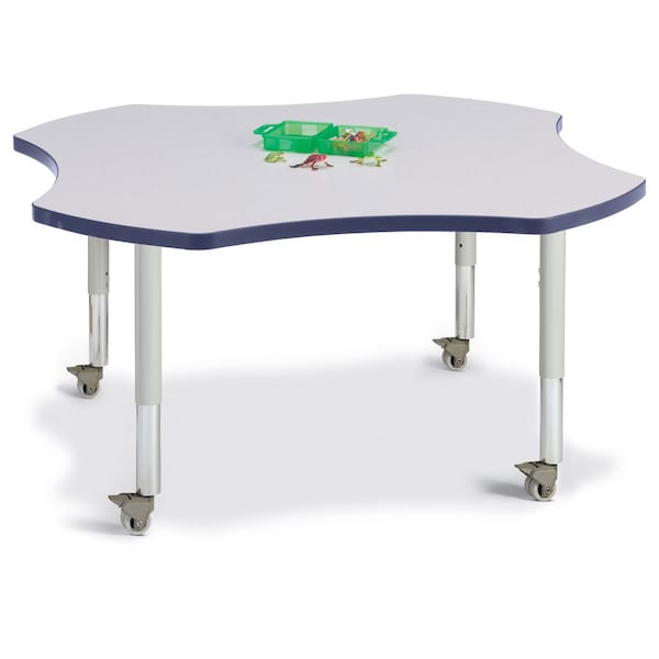 Berries Four Leaf Activity Table, Mobile, Freckled Gray/Navy/Gray